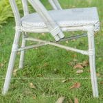 Chi tiết mặt bên ghế cà phê mây nhựa ngoài trời cao cấp GL04-W
