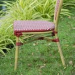 Chi tiết mặt bên hế cafe sân vườn mây nhựa cao cấp H136