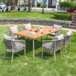 Bộ bàn ghế composite sân vườn 6 ghế CPS-160L